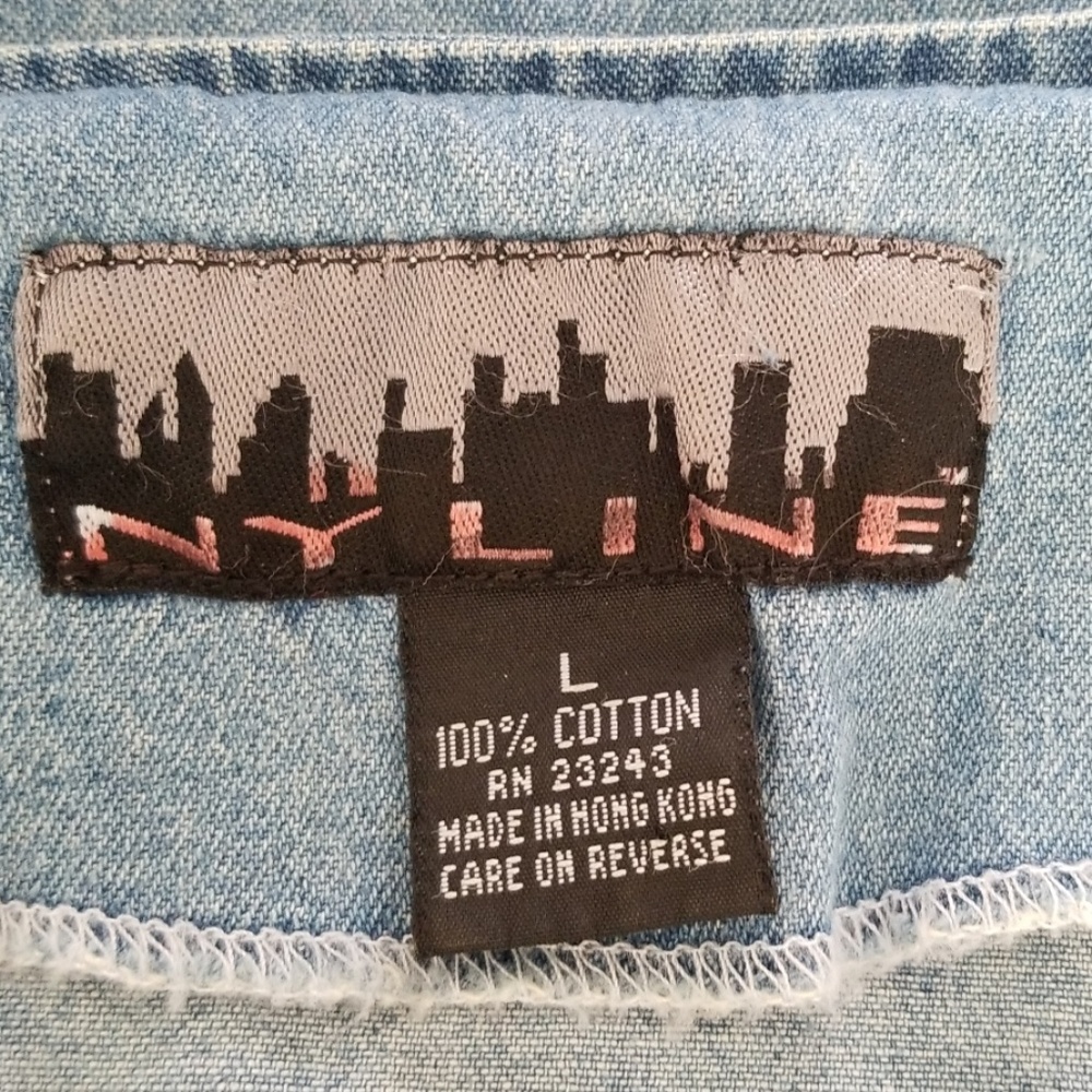 NY Line Denim Blue Jean Tank Top 100% Cotton - Picture 6 of 7